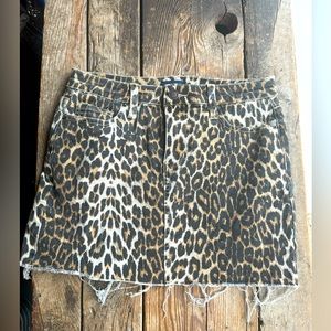 Denim Cheetah Skirt